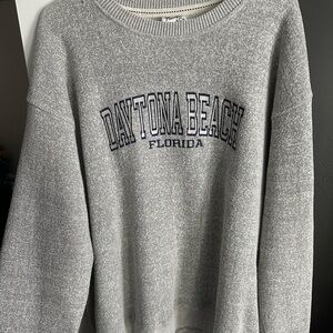 Pacifica Gray Daytona Beach Crew Neck Sweater
